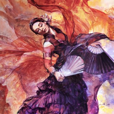 Ζωγραφική με τίτλο "Dancer" από Ekaterina Shenayeva, Αυθεντικά έργα τέχνης, Ακρυλικό