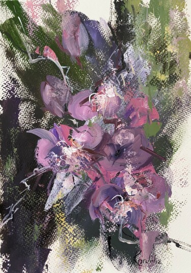 Malarstwo zatytułowany „Orchid” autorstwa Ekaterina Sieedugina (Kordeliz), Oryginalna praca, Akryl