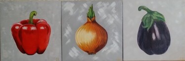 Картина под названием "Vegetables" - Ekaterina Suvorova, Подлинное произведение искусства, Акрил Установлен на картон