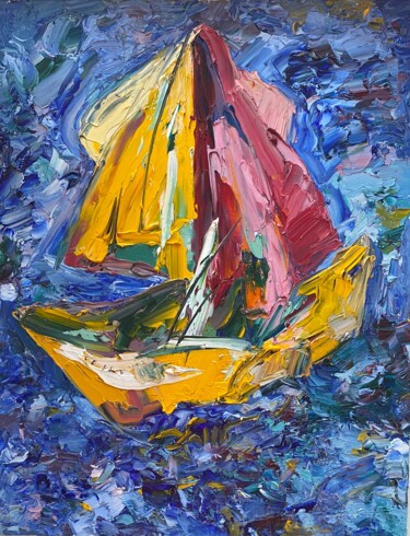 Peinture intitulée "Ship" par Ekaterina Timofeeva, Œuvre d'art originale, Huile