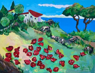 Картина под названием "Сицилия" - Екатерина Тимофеева, Подлинное произведение искусства, Акрил