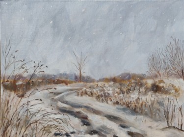 Winter landscape Malarstwo zatytułowany „Winter landscape” autorstwa Екатерина Устинская, Oryginalna praca, Olej