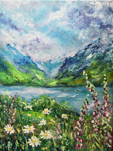 Painting titled "Awakening of nature" by Ekaterina Volosina, Original Artwork, Oil