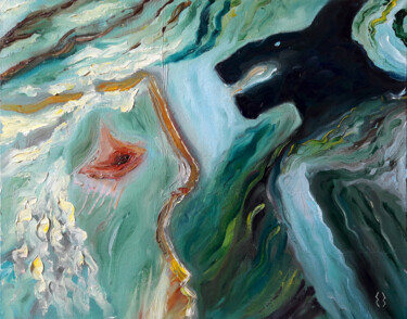 Pittura intitolato "MARBLE FANTASY" da Ekaterina Zakharova, Opera d'arte originale, Olio Montato su Cartone