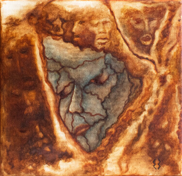 Painting titled "SOULS / Episode 1/1…" by Ekaterina Zakharova, Original Artwork, Oil Mounted on Wood Stretcher frame