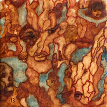 Картина под названием "SOULS / EPISODE 4/1…" - Екатерина Захарова, Подлинное произведение искусства, Масло Установлен на Дер…