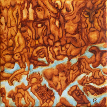 Картина под названием "SOULS / EPISODE 8/1…" - Екатерина Захарова, Подлинное произведение искусства, Масло Установлен на Дер…