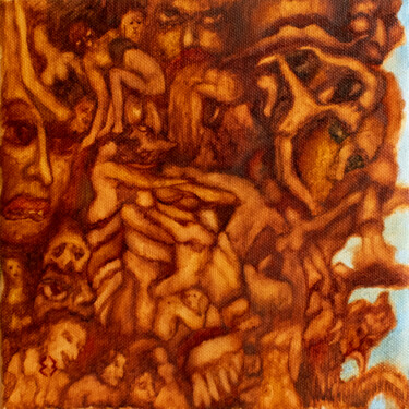 Painting titled "SOULS / EPISODE 10/…" by Ekaterina Zakharova, Original Artwork, Oil Mounted on Wood Stretcher frame