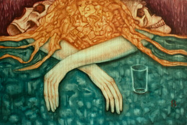 Pintura titulada "REQUIEM FOR A DREAM" por Ekaterina Zakharova, Obra de arte original, Oleo Montado en Bastidor de camilla d…