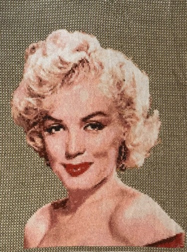 纺织艺术 标题为“Monroe brodée.” 由Ekaterina Igorevna, 原创艺术品, 刺绣