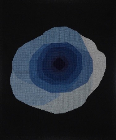 Textile Art titled "12 nuances du bleu" by Ekaterina Igorevna, Original Artwork
