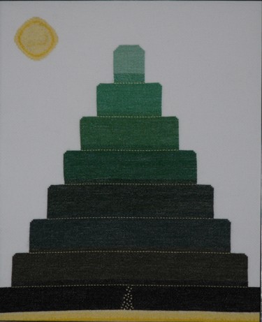 Textilkunst mit dem Titel "Pyramide." von Ekaterina Igorevna, Original-Kunstwerk