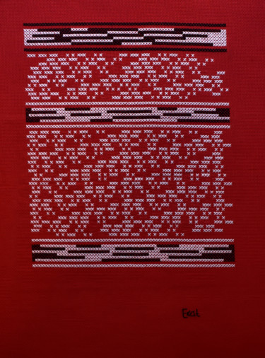 Textile Art με τίτλο "Brodème Oui III" από Ekaterina Igorevna, Αυθεντικά έργα τέχνης, Κέντημα