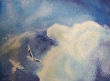 Картина под названием "Небо" - Катюша, Подлинное произведение искусства, Масло