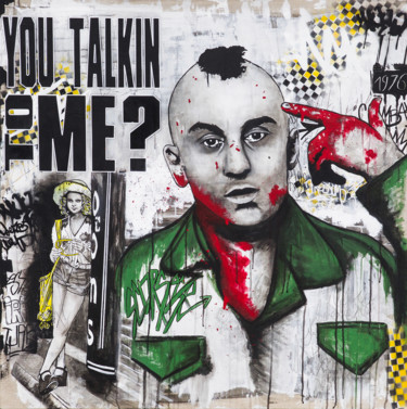 Painting titled "You Talkin To Me" by Eklektik Art, Original Artwork, Acrylic Mounted on Wood Stretcher frame