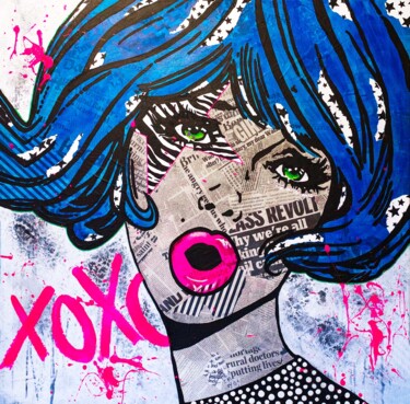 Peinture intitulée "XO XO" par Eklektik Art, Œuvre d'art originale, Acrylique Monté sur Châssis en bois