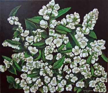 Painting titled "jasmine" by Eva Ks, Original Artwork, Oil
