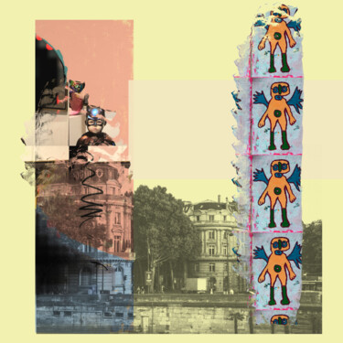 Arte digitale intitolato "PARIS BATMAN" da Eksempler, Opera d'arte originale, Fotomontaggio