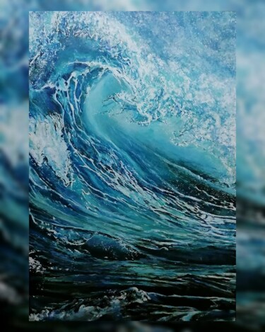 Картина под названием "Океаническая волна" - Эльмира Войтешко, Подлинное произведение искусства, Масло