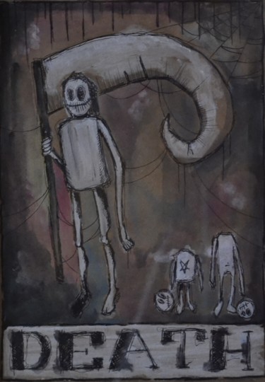 Malerei mit dem Titel "Death" von El Tonio, Original-Kunstwerk, Aquarell