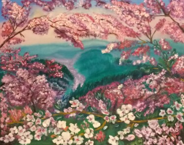 Картина под названием "Мир эльфов. Весна" - Эльвира Шереметьева, Подлинное произведение искусства, Масло
