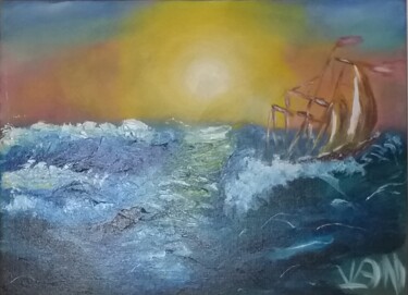 Картина под названием "Шторм" - Эльвира Шереметьева, Подлинное произведение искусства, Масло
