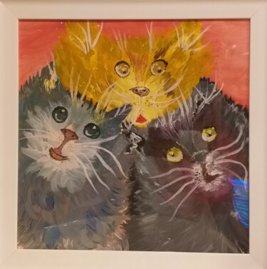Peinture intitulée "Коты" par Elvira Sheremeteva, Œuvre d'art originale, Gouache