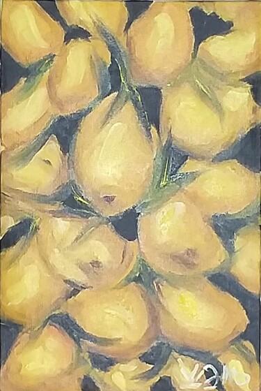 Painting titled "Лимоны" by Elvira Sheremeteva, Original Artwork, Oil