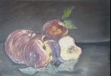 Peinture intitulée "Персики" par Elvira Sheremeteva, Œuvre d'art originale, Huile