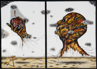 Malarstwo zatytułowany „A pleines dents” autorstwa El-Zoufri, Oryginalna praca, Akryl Zamontowany na Drewniana rama noszy