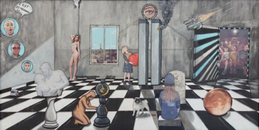 Картина под названием "Mensonges pornograp…" - El-Zoufri, Подлинное произведение искусства, Акрил