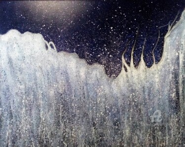 Malerei mit dem Titel "" La nuits des étoi…" von Ela Couturier, Original-Kunstwerk, Acryl Auf Keilrahmen aus Holz montiert