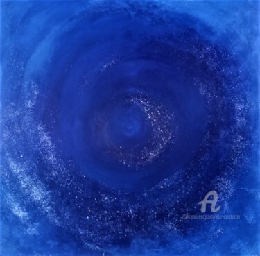Painting titled ""En bleu "" by Ela Couturier, Original Artwork, Acrylic