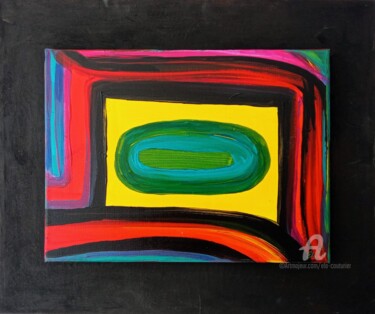 Painting titled "" Forces primaires "" by Ela Couturier, Original Artwork, Acrylic Mounted on Wood Panel