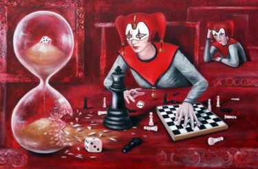 Painting titled "Das Spiel mit der Z…" by Ela Nowak, Original Artwork, Oil