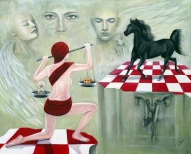 Malerei mit dem Titel "Das Schicksal des L…" von Ela Nowak, Original-Kunstwerk, Öl