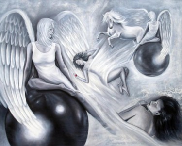 Malerei mit dem Titel "Träume" von Ela Nowak, Original-Kunstwerk, Öl