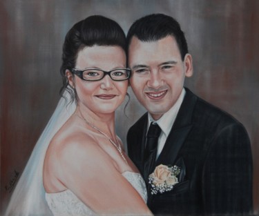 Malerei mit dem Titel "Brautpaar" von Ela Nowak, Original-Kunstwerk, Öl