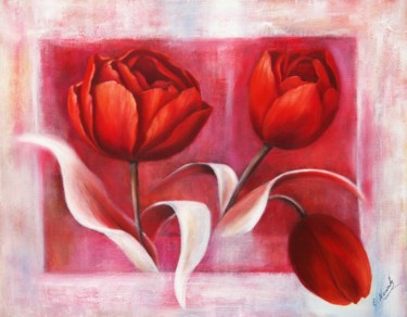 Malerei mit dem Titel "Tulpen-2" von Ela Nowak, Original-Kunstwerk, Öl