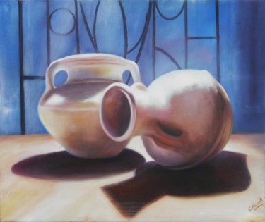 Malerei mit dem Titel "Vasen" von Ela Nowak, Original-Kunstwerk, Öl