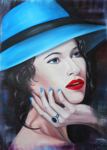 Painting titled "Frau" by Ela Nowak, Original Artwork, Oil