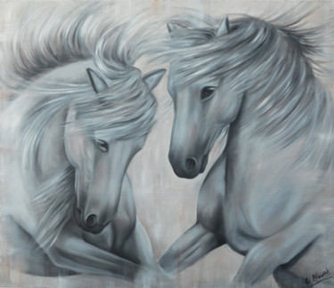 Ζωγραφική με τίτλο "Pferde" από Ela Nowak, Αυθεντικά έργα τέχνης, Λάδι