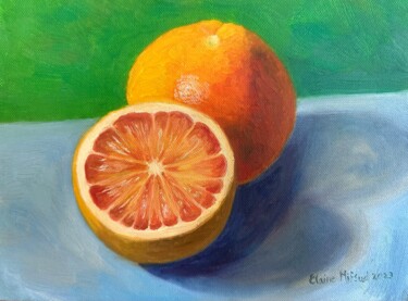 Peinture intitulée "Grapefruit" par Elaine Mifsud, Œuvre d'art originale, Huile Monté sur Panneau de bois