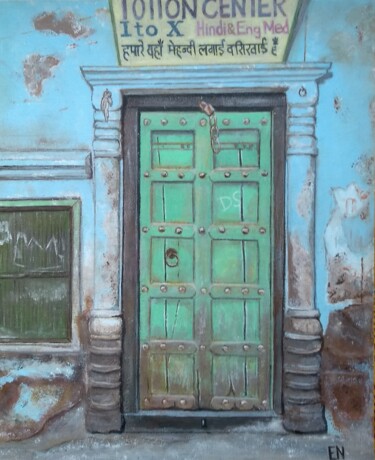 Pintura intitulada "Jaipur" por Elaine Nederlof, Obras de arte originais, Óleo Montado em Armação em madeira