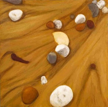 Painting titled "Stranded Pebbles" by Elly B, Original Artwork