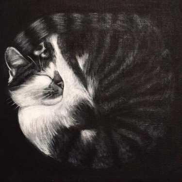 Painting titled "Curled up" by Elaine Coughlan, Original Artwork, Acrylic