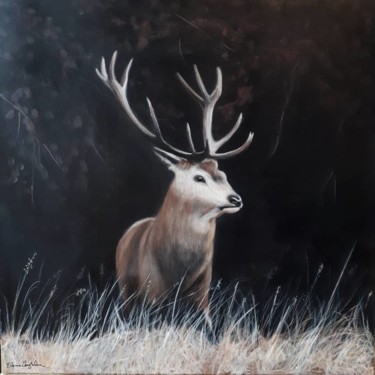 Painting titled "Stag" by Elaine Coughlan, Original Artwork, Acrylic