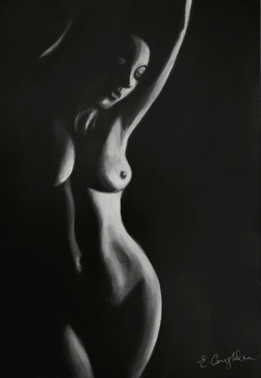 Painting titled "Nude study 1" by Elaine Coughlan, Original Artwork, Acrylic