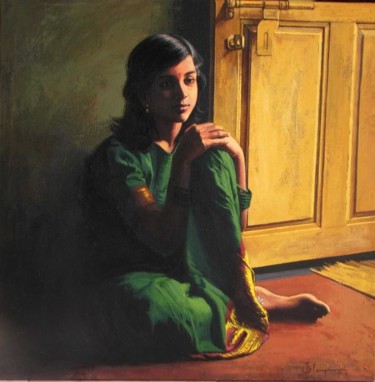 Painting titled "movement diferent" by S.Elayaraja, Original Artwork, Oil
