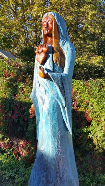 Sculpture intitulée "Mama" par Toya, Œuvre d'art originale, Bois